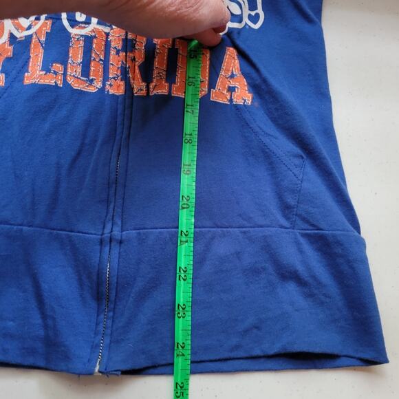 University of Florida Go Gators Blue Hooded Basketball Cotton Zip Up Jacket - M - Picture 6 of 7